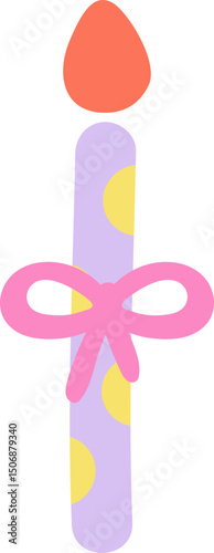 Cute Colorful Birthday Candle Illustration Handdrawn Party Element Illustration