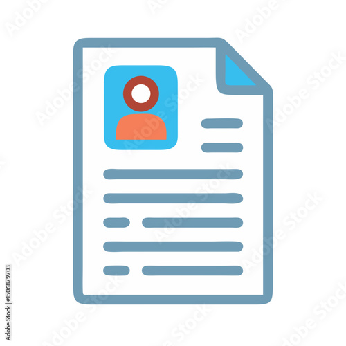 Simple cartoon Resume design with profile photo on top