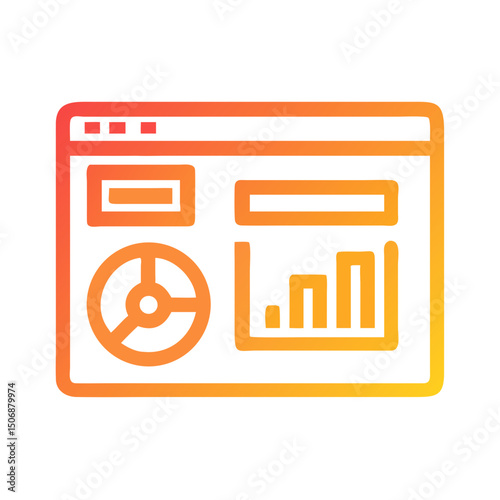 Digital dashboard showing business analytics information, data visualization