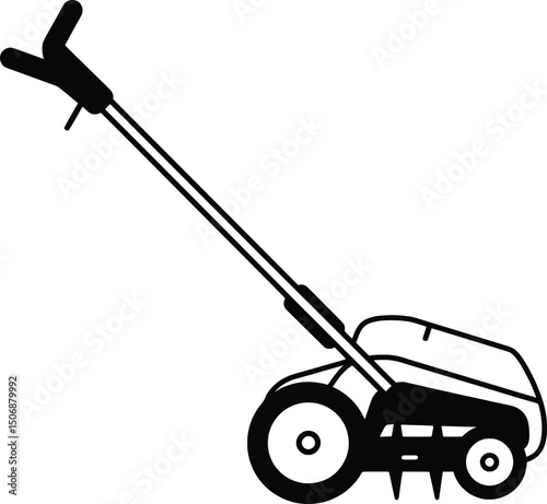 Aerator Vector Illustration Lawn Care Equipment Design