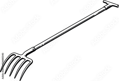 Gardening Tool Vector Illustration of a Pitchfork
