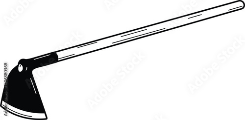 Gardening Tool Vector Illustration A Detailed Drawing of a Hoe