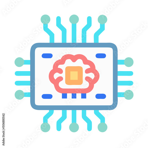 Vibrant digital chip representing artificial intelligence and modern technology