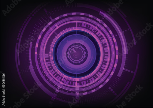 Abstract technology background circle design futuristic in modern vector illustrator, digital science pattern. Concept of cyberspace, computor graphic, glowing circuit, future high technology.