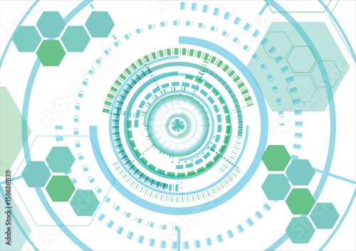 Abstract technology background circle design futuristic in modern vector illustrator, digital science pattern. Concept of cyberspace, computor graphic, glowing circuit, future high technology.