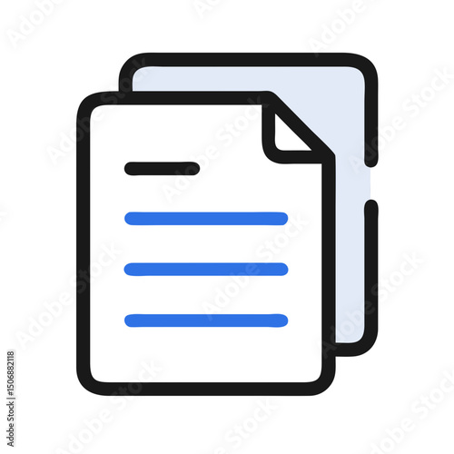 Simple flat design document icon on White Background