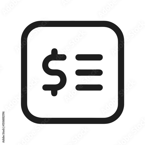 Finance and statements icon in a rounded square frame