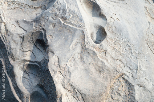 Cyclopean granite boulder, close up of structure, Hampi Tungabhadra river, rocky terrain landscape, South India, Karnataka