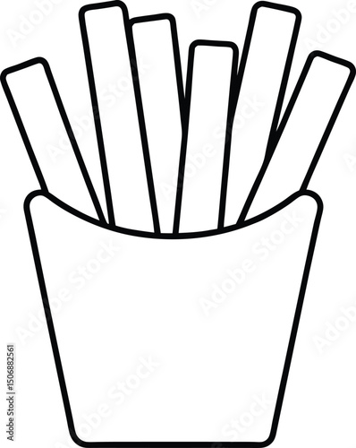 Fried Zucchini Fries Crispy Vegetable Line Art Vector Illustration