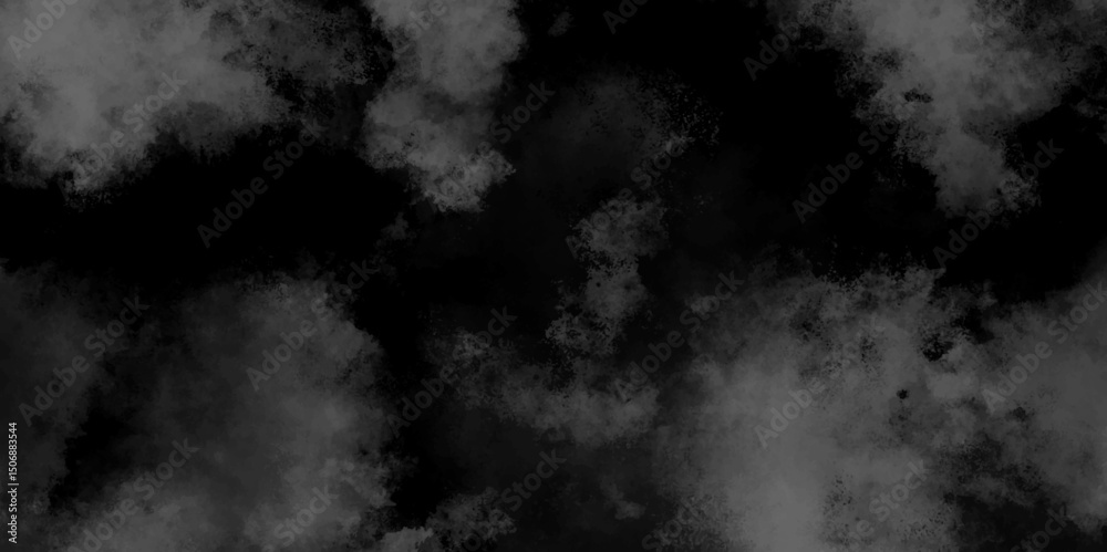 Fototapeta premium Abstract ash cloud and smoke texture in dark background. White Black fog effect transparent smoke isolated dark dramatic sky with black stormy clouds. Grunge creative and decorative fractal smoke art