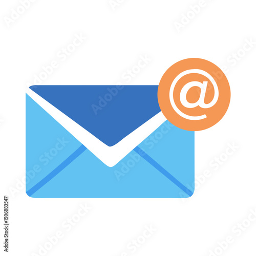 New email notification icon symbol on a White Background
