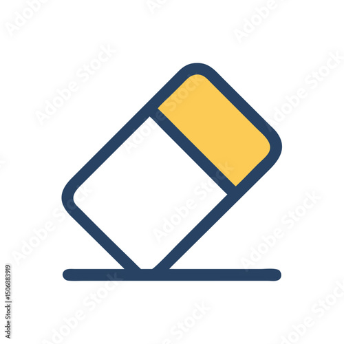 A minimalistic eraser icon on a solid White Background
