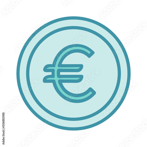 Isolated euro currency coin on White Background illustration