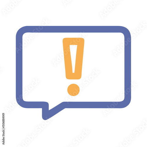 Attention needed notification in a speech bubble graphic icon