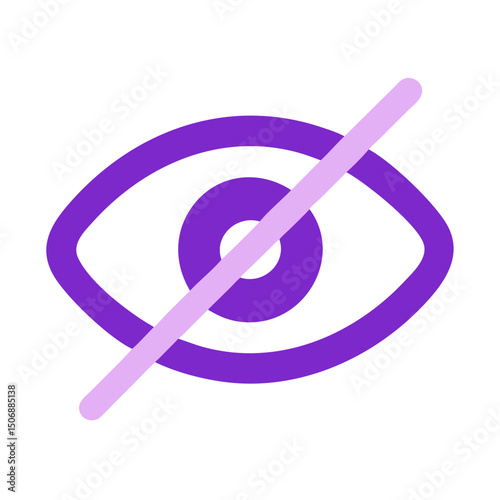 Privacy icon representing hidden or disabled view on White
