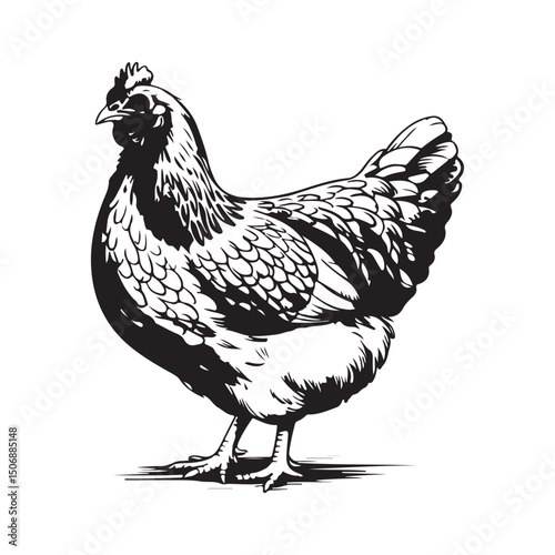hen and rooster vector silhouette 
