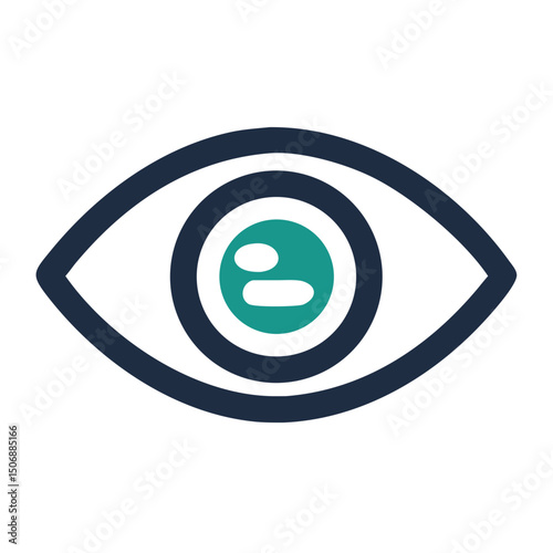 Abstract Eye Illustration in Flat Design Style on White