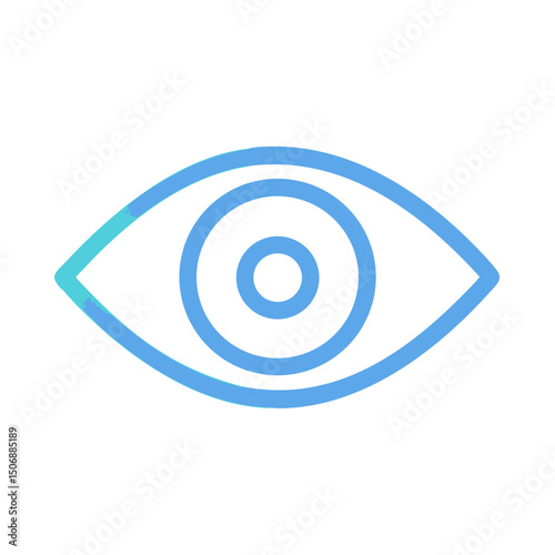 Abstract eye design in blue tones over White Background