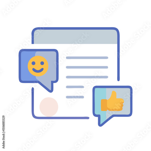 Social media engagement: comments, reactions and digital communication concept