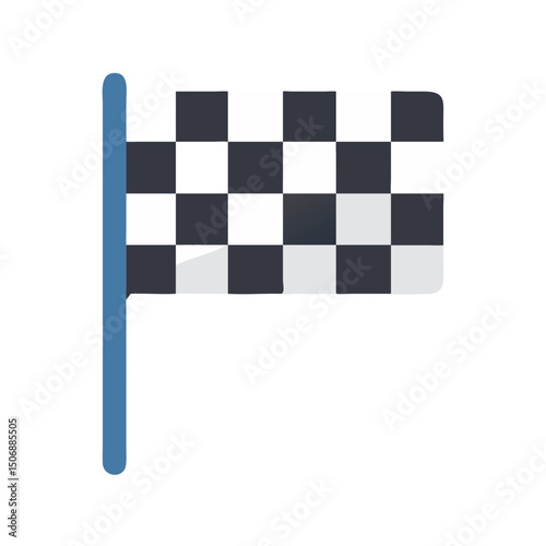 Minimalist black and white checkered finish line racing flag