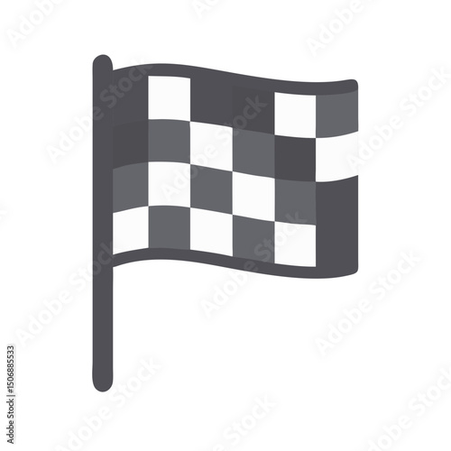 Stylized checkered flag illustration depicting racing finish line