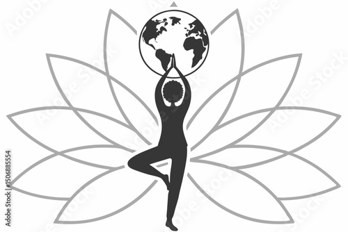Global Peace Through Yoga Illustration
