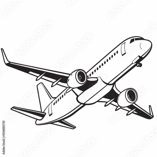 air plane  white background& vector art
