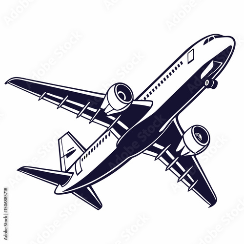 air plane  white background& vector art