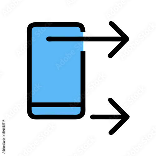 Blue Smartphone Icon With Arrow for Website Design Illustration