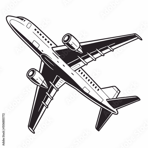 air plane  white background& vector art