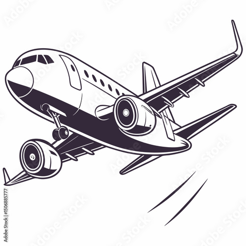 air plane  white background& vector art