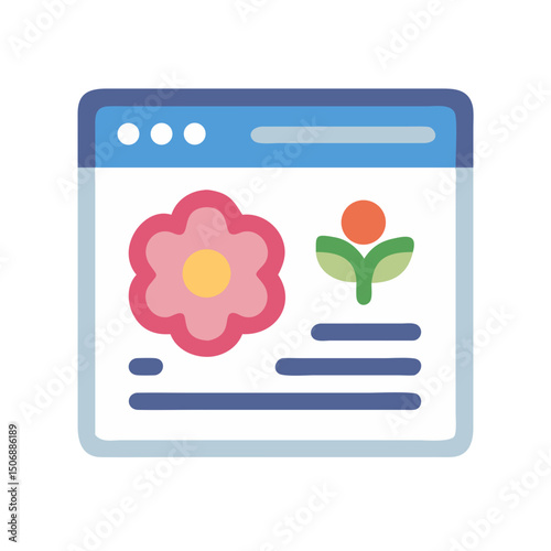 Floral blog webpage graphic with pink and green flowers