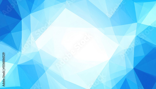 Abstract polygonal background with cool blue tones, geometric shapes, and open area for text, creating modern and calming visual effect