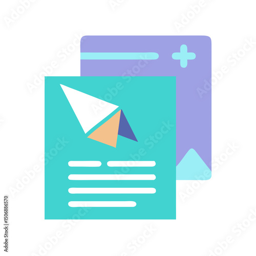 Stylized documents icons on a White Background for business purposes
