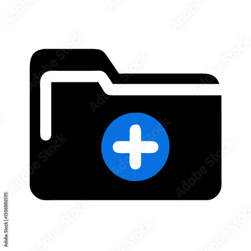 Abstract illustration of a blue plus sign on White