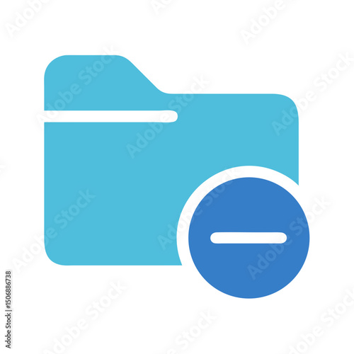 Light blue folder with dark blue minus symbol icon