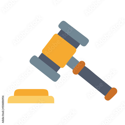 Gavel and sounding block signifying court law and order