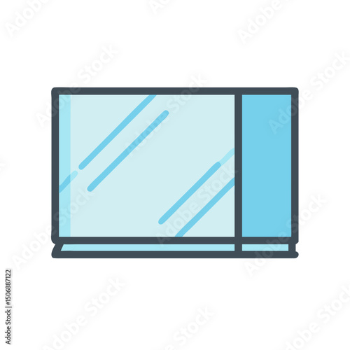 Modern window illustration for interior design graphics or branding