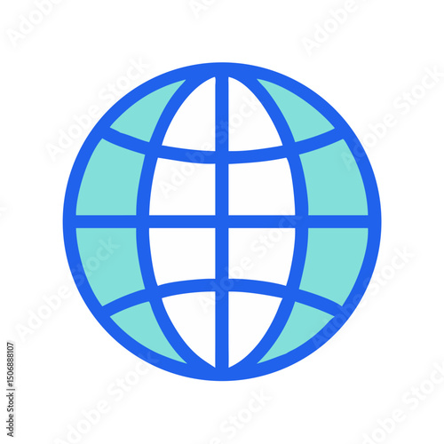 Clean flat globe icon for global connectivity solutions