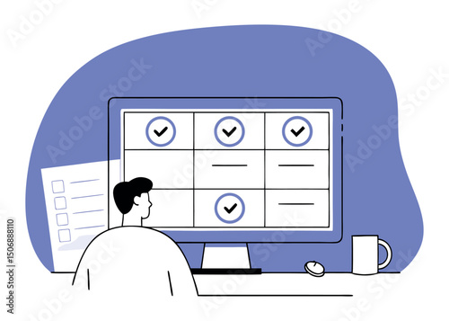 Task Management Vector Illustration Productivity Checklist Design