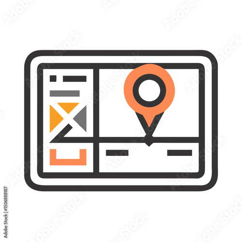 Graphical interface displaying GPS map with route information