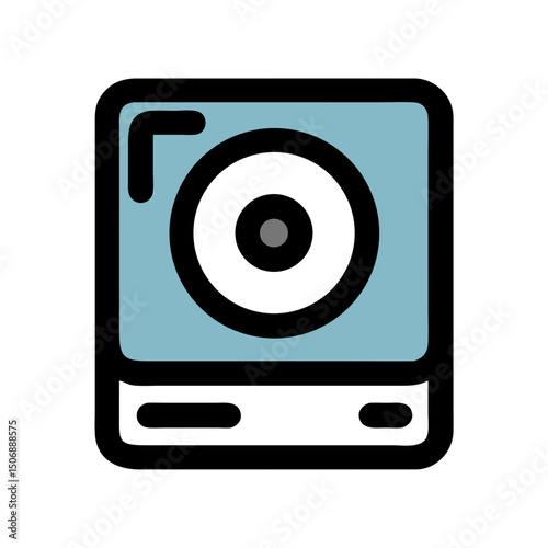 Retro Camera Design Isolated on White Background Graphic Resource