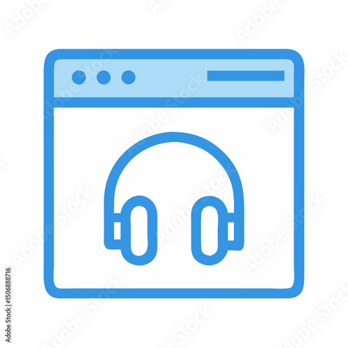 Webpage icon showcasing headphones for audio or technology themes