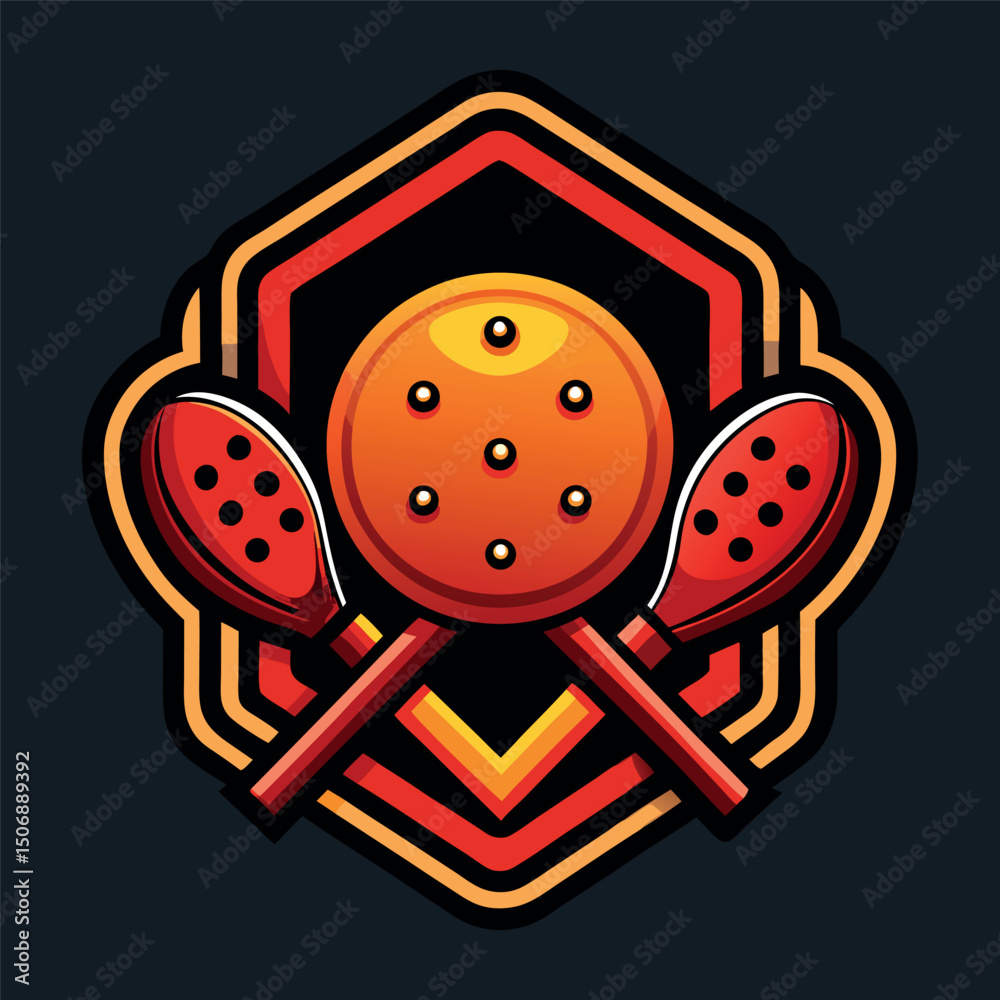Obraz premium Paddles and Ball Vector Illustration Sport Graphic Design Element
