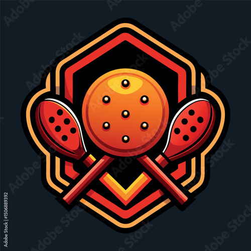 Paddles and Ball Vector Illustration Sport Graphic Design Element