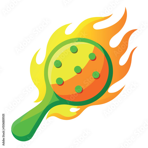 Paddle on Fire Vector Graphic Sports Competition Illustration