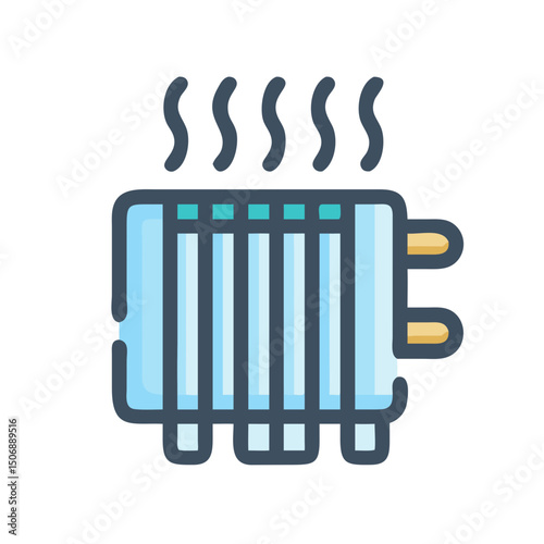 Radiator illustration on White Background for heating systems representation