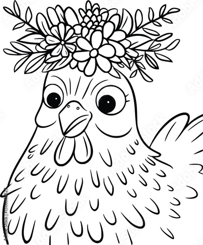Floral Chicken Svg, Chicken Svg, Chicken Farm Svg, Floral Chicken Silhouette Svg File