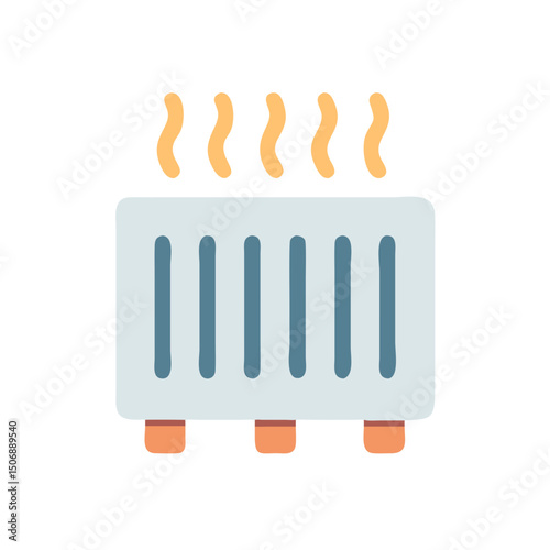 Stylized icon of radiator for heating homes effectively