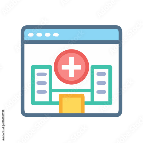 Healthcare provider website display on a computer screen icon